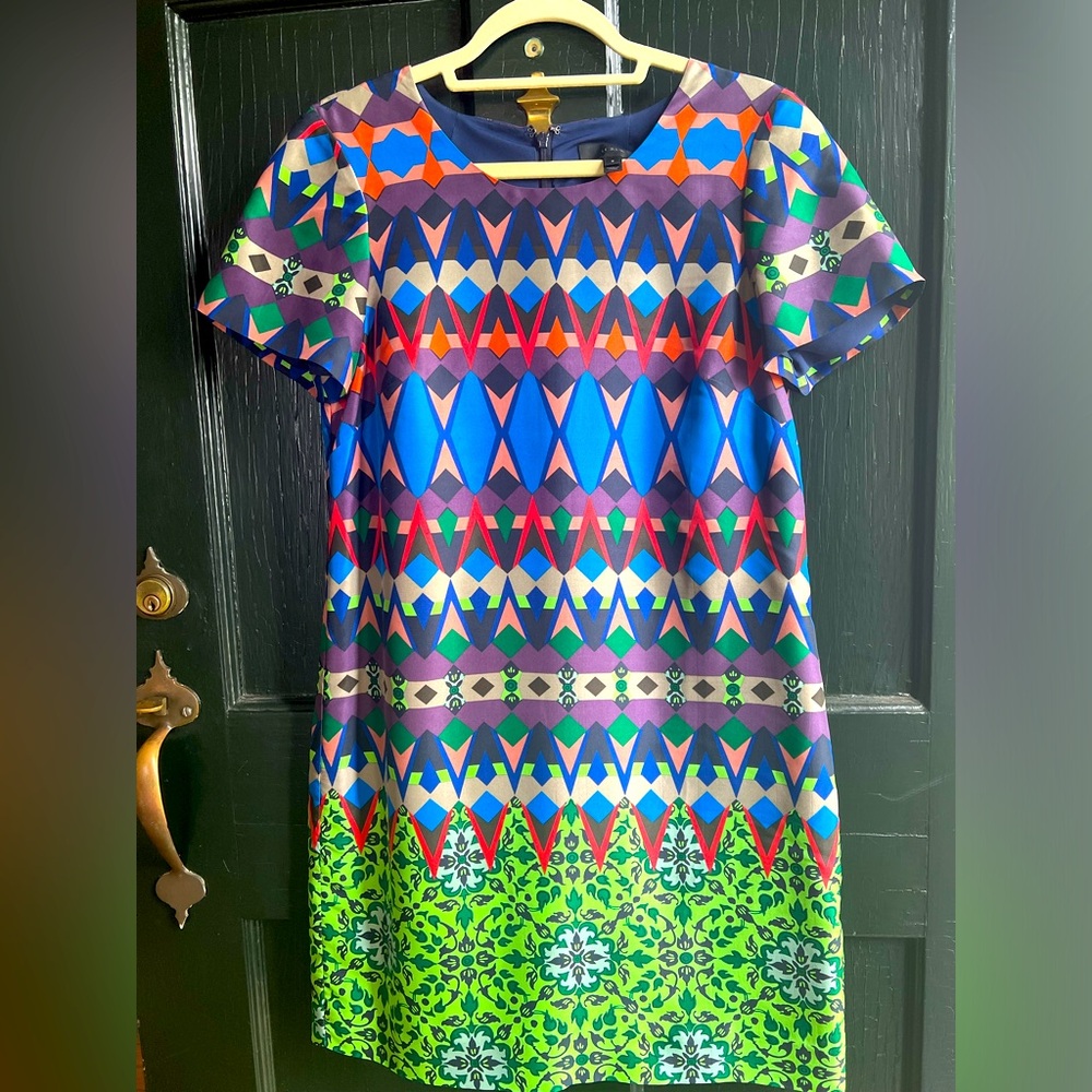 J crew size 6 multicolored patterned dress
